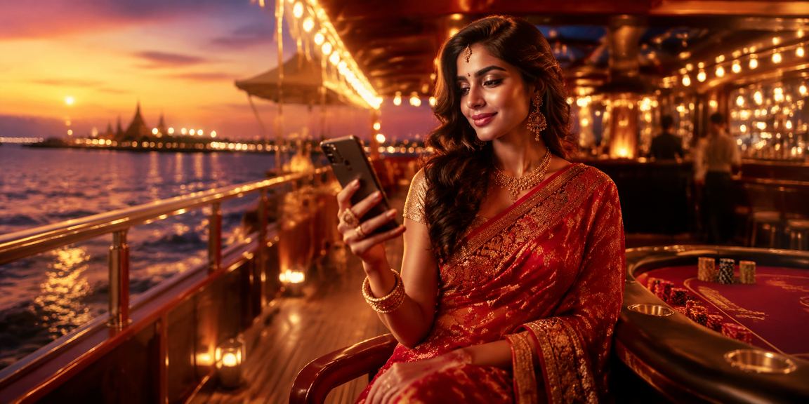 Indian woman with mobile betting sports responsibly